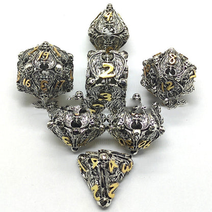 New Metal Cutout Jihad Angel Dice DND 7 Piece Set