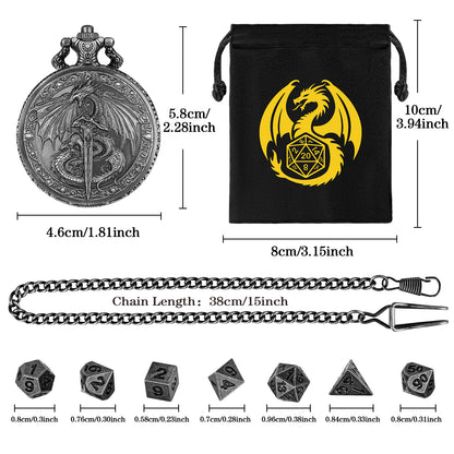 DND Style Dice Keeper.  Always manage to keep your dice on you with this handy pocket watch style dice case. Roll for initiative at any party with these micro dice.