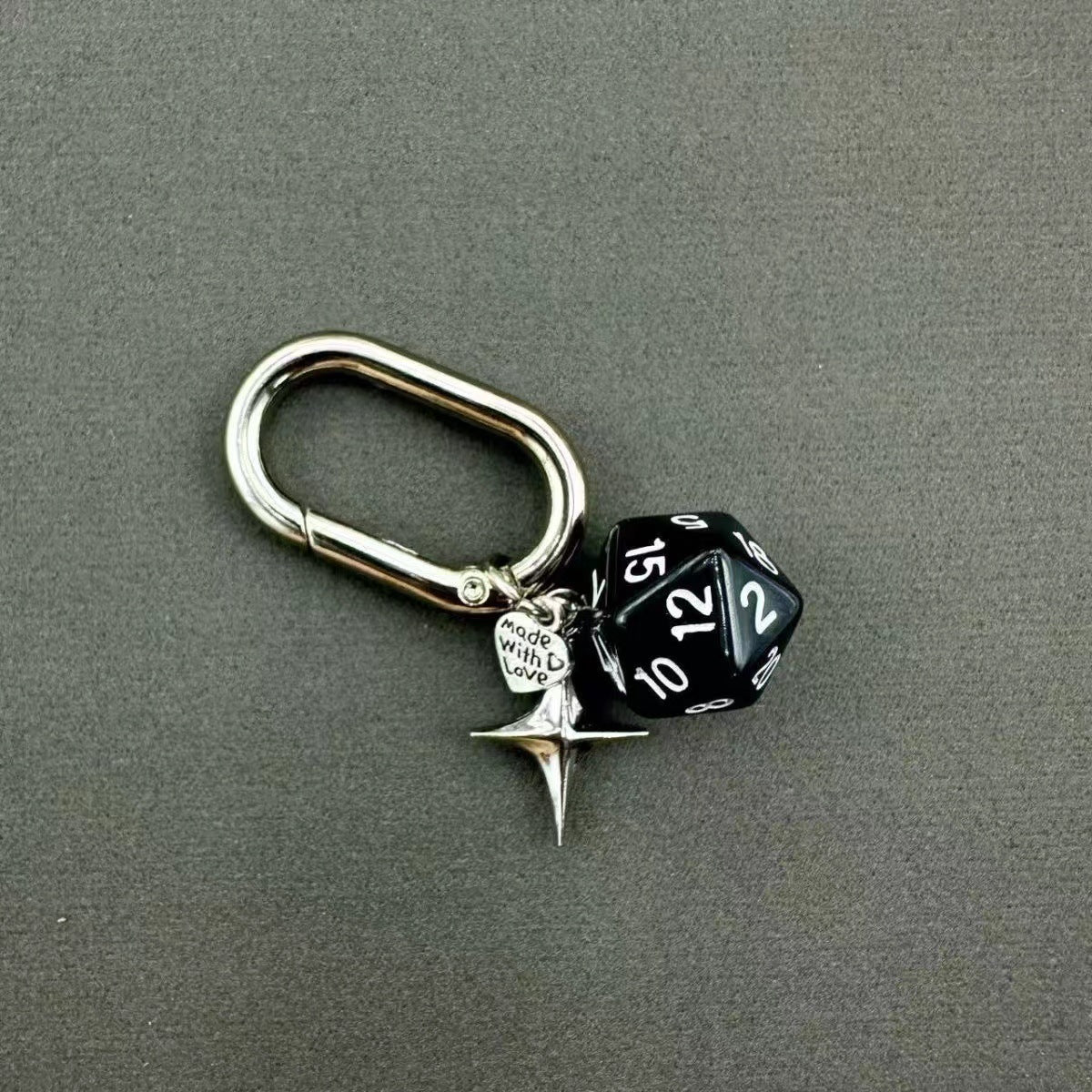 Retro Dice Keychain Love Heart Eight-pointed Stars Retro Cellphone Chain