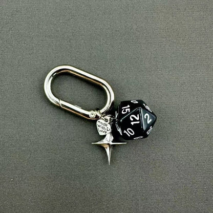 Retro Dice Keychain Love Heart Eight-pointed Stars Retro Cellphone Chain