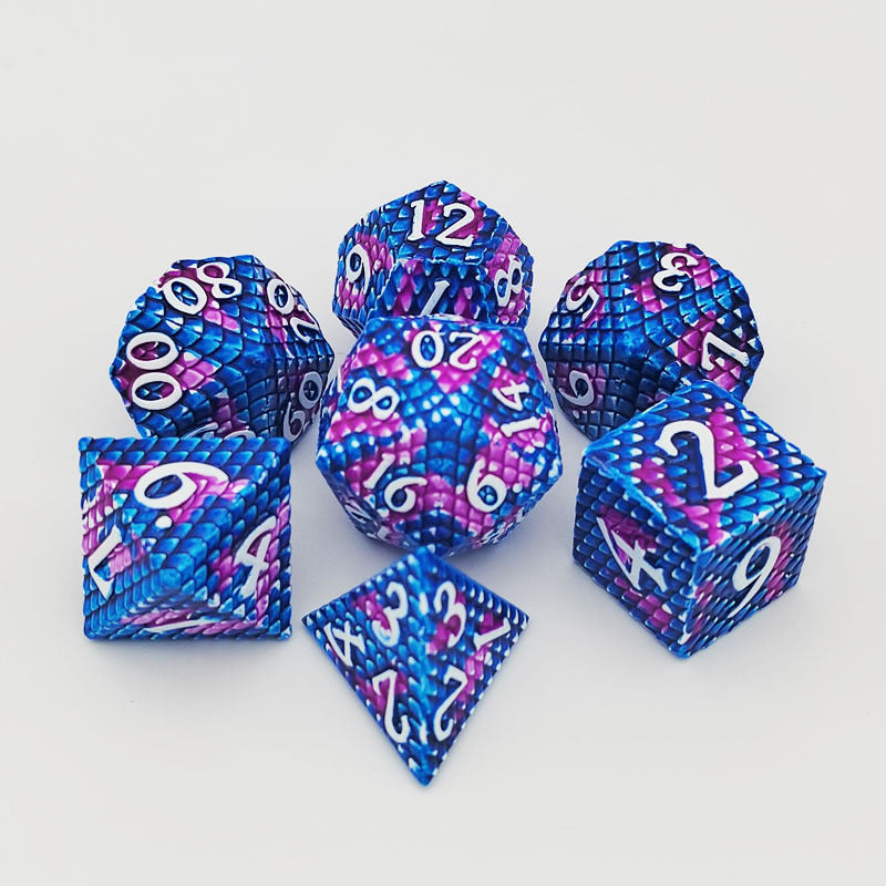 Dragon Scale Mixed Color Multi-sided Digital Metal Dice
