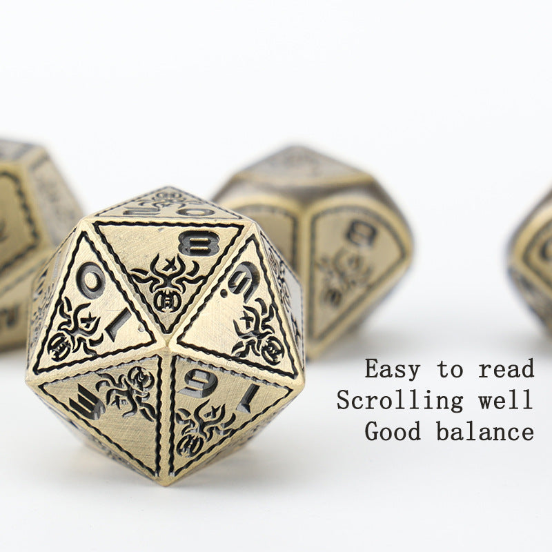 Metal DND Dice Polyhedron RPG 7 Items