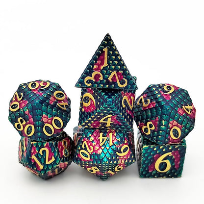 Dragon Scale Mixed Color Multi-sided Digital Metal Dice