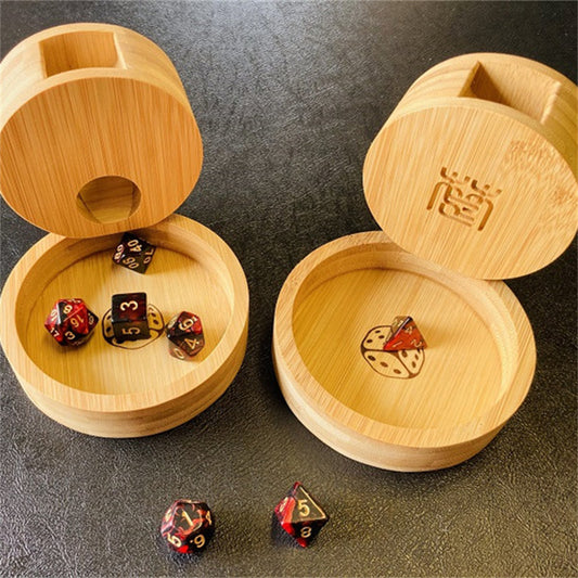 Mini Portable Bamboo Wooden Board Game Dice Tower Storage Box